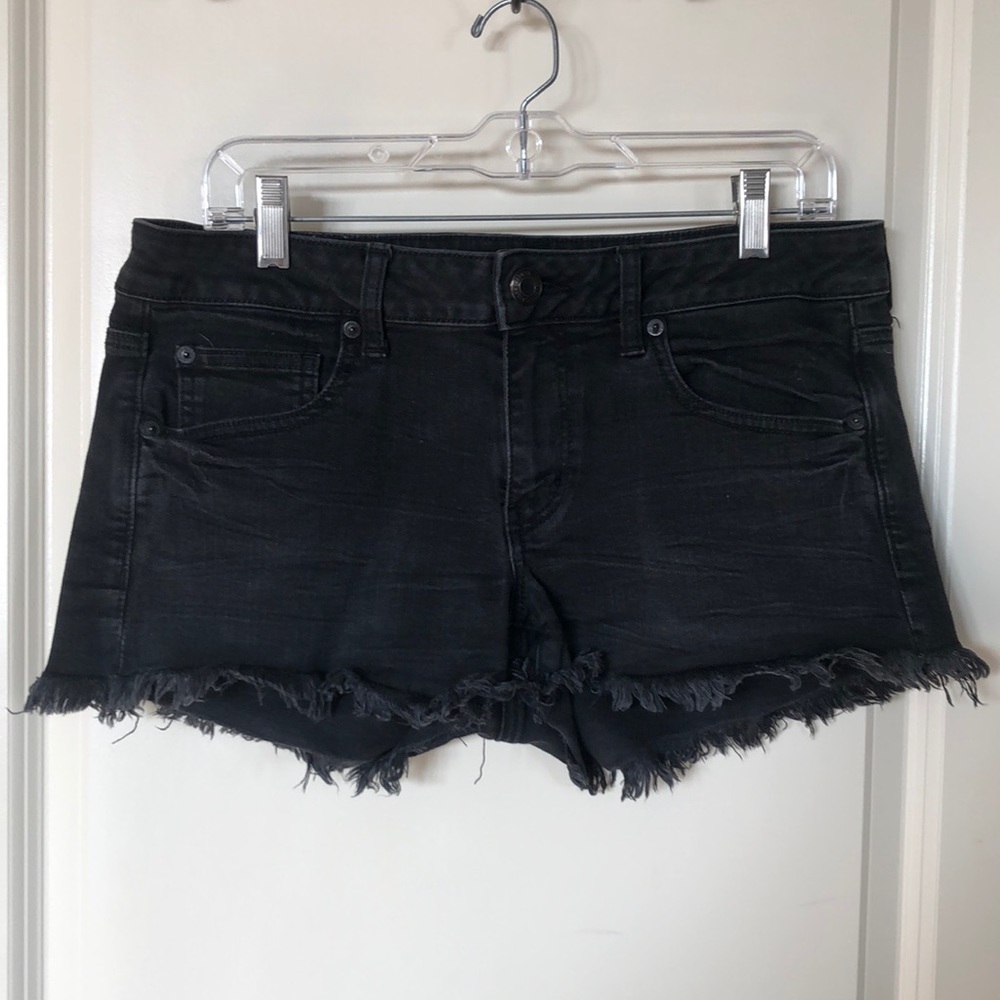 American Eagle Black Denim Shorts Size 12